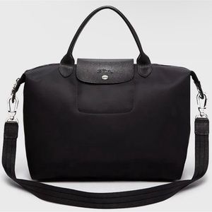 Longchamp Large Le Pliage Néo Crossbody Tote in Black (Old Model) (Discontinued)